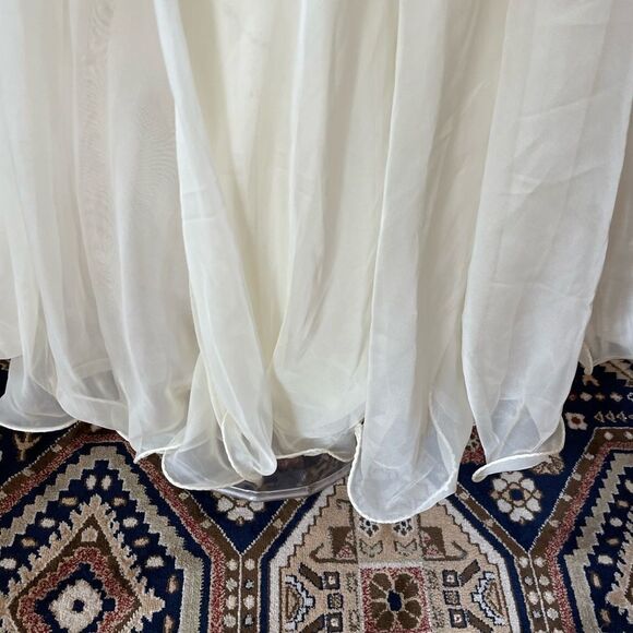 Bridess Ivory Women’s Sheer Long Formal Dress Long Split Sleeves Size 10 - Picture 2 of 16